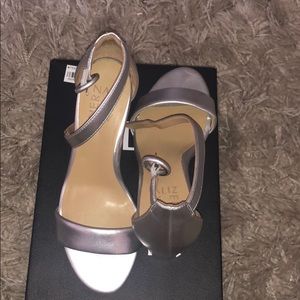 Silver wedge sandals